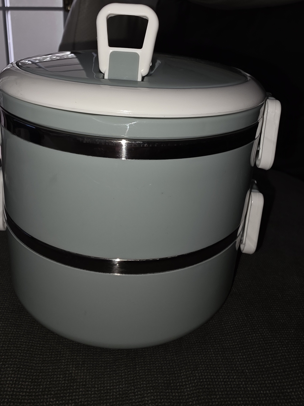 Brand Lunch Box - Light Gray Stackable Food Container